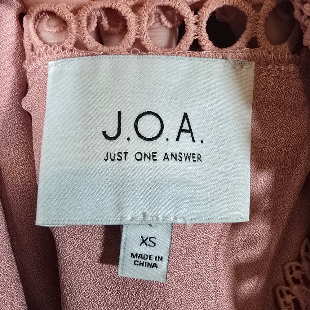 JOA‎ Just One Answer Rose Pink Lace  Mini Dress Womens XS Coquette Romantic - Picture 7 of 10